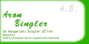 aron bingler business card